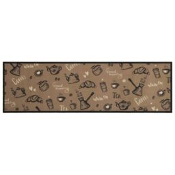 Berkfield Home Kitchen Rug Washable Morning Brown 45x150 cm Velvet - thumbnail 2