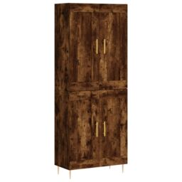 Berkfield Home Highboard Smoked Oak 69.5x34x180 cm Engineered Wood in Brown - thumbnail 2