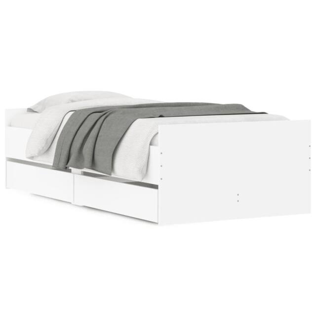 Berkfield Home Bed Frame with Drawers without Mattress White 90x190 cm Single - image 1