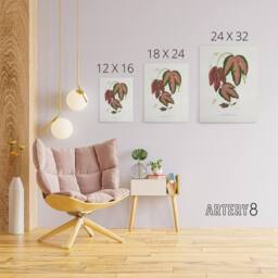 "Artery8 AF Lydon B Fawcett Passiflora Trifasciata Leaves Canvas Wall Art Print in White - Size: W12"" x H16""" - thumbnail 4