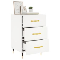 Berkfield Home Bedside Cabinet White 40x40x66 cm Engineered Wood - Size: 40 x 40 x 66 cm - thumbnail 4