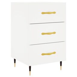 Berkfield Home Bedside Cabinet White 40x40x66 cm Engineered Wood - Size: 40 x 40 x 66 cm - thumbnail 2