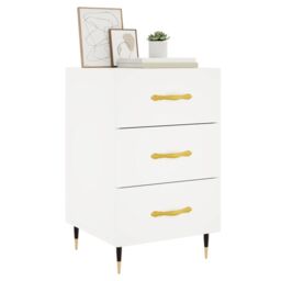 Berkfield Home Bedside Cabinet White 40x40x66 cm Engineered Wood - Size: 40 x 40 x 66 cm - thumbnail 3