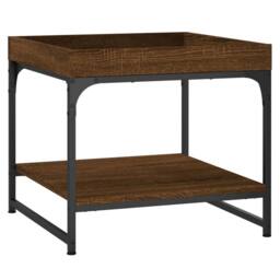 Berkfield Home Decorative Coffee Table Brown Oak 49.5x49.5x45 cm Engineered Wood - thumbnail 6