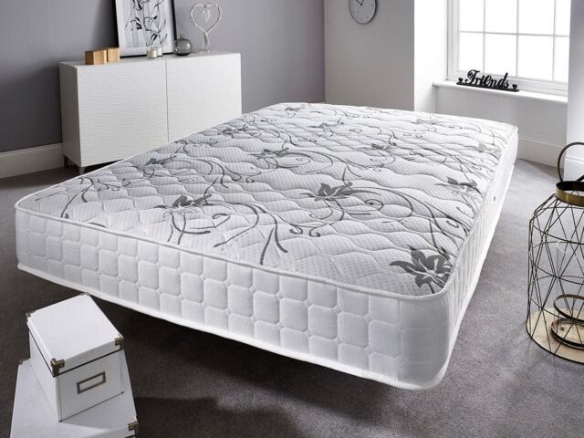 Somnior Sprung Memory Foam Premium Budget Mattress Medium to Medium Soft in White - Size: Small Single - image 1