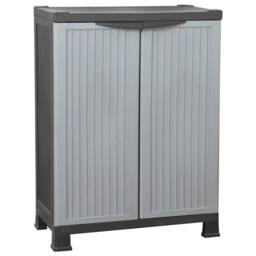 Berkfield Home Plastic Cabinet 68x39x92 cm in Grey - Size: 68 x 39 x 92 cm