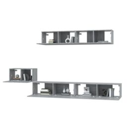 Berkfield Home 5 Piece TV Cabinet Set Grey Sonoma Engineered Wood - thumbnail 4