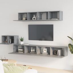 Berkfield Home 5 Piece TV Cabinet Set Grey Sonoma Engineered Wood - thumbnail 3