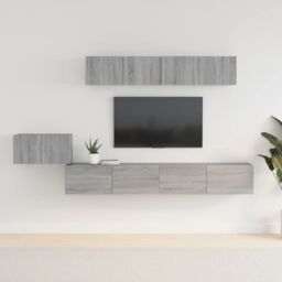 Berkfield Home 5 Piece TV Cabinet Set Grey Sonoma Engineered Wood - thumbnail 1