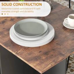 Wyld Haus Barretti Rustic Brown Folding Drop Leaf Dining Table Drawer Shelves - thumbnail 7