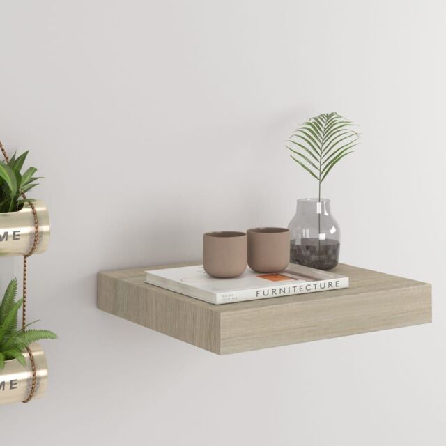 Berkfield Home Floating Wall Shelf Oak 23x23.5x3.8 cm MDF in Brown - image 1