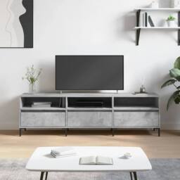 Berkfield Home TV Cabinet Concrete Grey 150x30x44.5 cm Engineered Wood - thumbnail 2