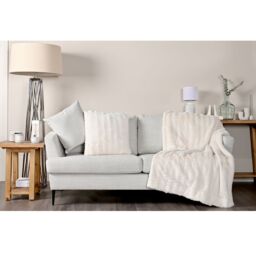 Hestia Ivory Ripple Cushion 50cm x 50cm in White - Size: 50 cm x 50 cm - thumbnail 2