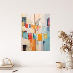 "Wee Blue Coo Wall Art Print Every Day Is Laundry Day Multicoloured Living Room - Size: W24"" x H32""" - thumbnail 4