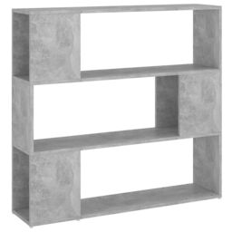 Berkfield Home Book Cabinet Room Divider Concrete Grey 100x24x94 cm - Size: 100 x 24 x 94 cm - thumbnail 2