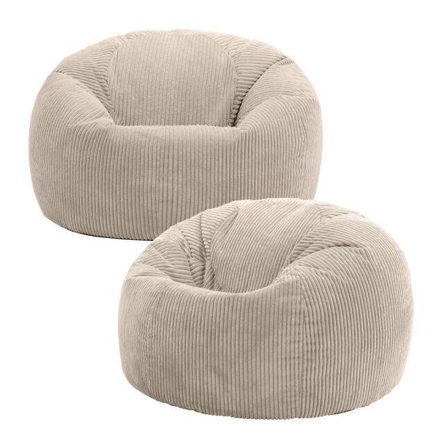 icon Kingston Classic Beanbag Corduroy Set of 2 in Natural - image 1