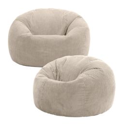 icon Kingston Classic Beanbag, Corduroy 2 Pack in Natural