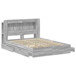 Berkfield Home Bed Frame with Storage Grey Sonoma 150 x 200 cm Engineered Wood - thumbnail 4