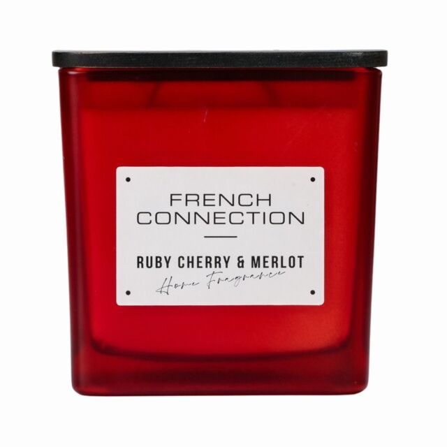 French Connection Square Range - Cherry & Merlot Candle 200g (1-Wick) - FCC003RS in Red - Size: XL - image 1