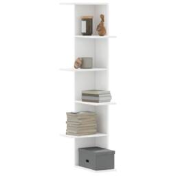 Berkfield Home Wall Corner Shelf White 36.5x36.5x140 cm Engineered Wood - thumbnail 2