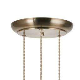 First Choice Lighting Vintage - Green Glass with Antique Brass 3 Light Cluster Pendant in Bronze - thumbnail 7