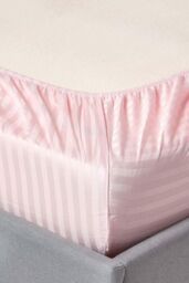 Homescapes Cotton Stripe Fitted Cot Sheets 330 Thread Count, 2 Pack in Pink - thumbnail 4
