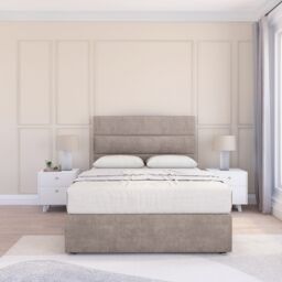 "Sloomy Texas Plush Bed Set With No Drawers Mattress & 54"" Headboard in Stone - Size: Small Double" - thumbnail 2
