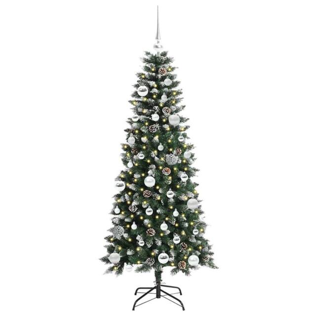 Berkfield Home Elegant Artificial Christmas Tree with 150 LEDs Green 66 x 66 x 150 cm - image 1