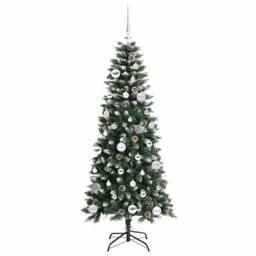 Berkfield Home Elegant Artificial Christmas Tree with 150 LEDs Green 66 x 66 x 150 cm - thumbnail 4