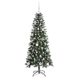 Berkfield Home Elegant Artificial Christmas Tree with 150 LEDs Green 66 x 66 x 150 cm - thumbnail 1