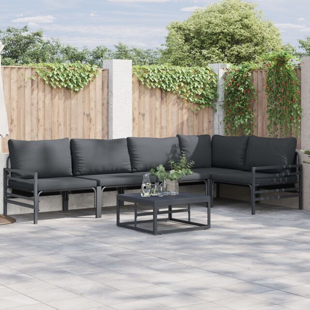 Berkfield Home Garden Sofa Set 5 pcs Anthracite Steel - image 1