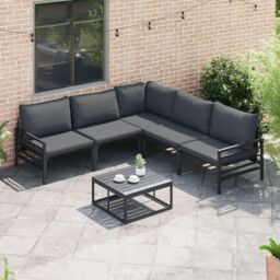Berkfield Home Garden Sofa Set 5 pcs Anthracite Steel - thumbnail 3