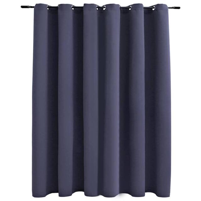 Berkfield Home Blackout Curtain with Metal Rings Anthracite 290x245 cm in Charcoal - image 1