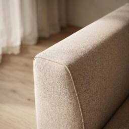 Abakus Direct Tokyo Large Corner Sofa Brushed Tweed Fabric with Deep Seats in Cream - thumbnail 5