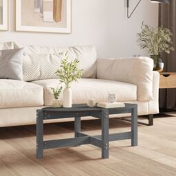 Berkfield Home Coffee Table Grey 87x48x35 cm Solid Wood Pine - Size: 87 x 48 x 35 cm
