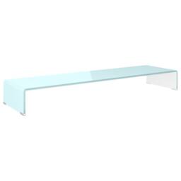 Berkfield Home TV Stand/Monitor Riser Glass Green 110x30x13 cm in Aqua - Size: 110 x 30 x 13 cm