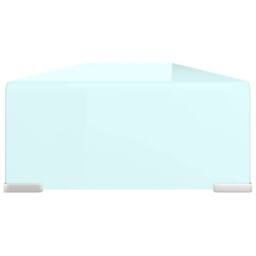 Berkfield Home TV Stand/Monitor Riser Glass Green 110x30x13 cm in Aqua - Size: 110 x 30 x 13 cm - thumbnail 4