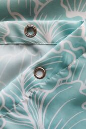 Neel Blue Flower Design Polyester Shower Curtain, Water Resistant Bathroom Curtains in Light Blue - Size: 180 cm width x 180 cm drop - thumbnail 2