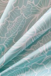 Neel Blue Flower Design Polyester Shower Curtain, Water Resistant Bathroom Curtains in Light Blue - Size: 180 cm width x 180 cm drop - thumbnail 4