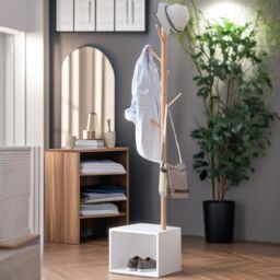 Pirlo Plush 180CM Tall Coat Stand With 8 Hooks in Brown - thumbnail 3