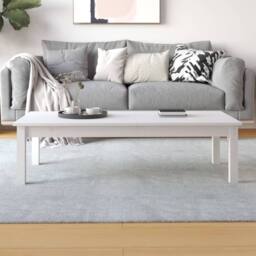 Berkfield Home Coffee Table White 110x50x30 cm Solid Wood Pine - Size: 110 x 50 x 30 cm - thumbnail 5