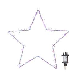 Samuel Alexander 60cm Light up Metal Hanging Christmas Star Decoration with 280 Rainbow LEDs - thumbnail 8