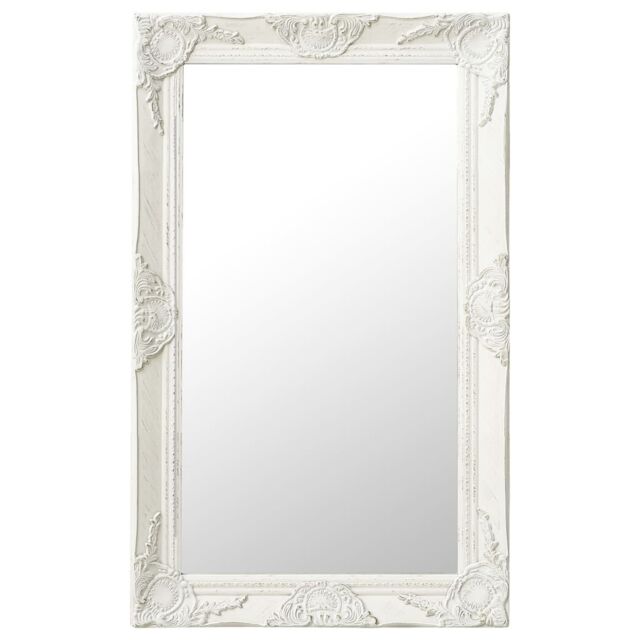 Berkfield Home Wall Mirror Baroque Style 50x80 cm White - image 1