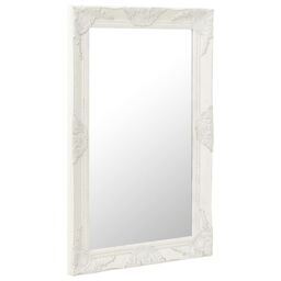 Berkfield Home Wall Mirror Baroque Style 50x80 cm White - thumbnail 2