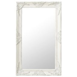 Berkfield Home Wall Mirror Baroque Style 50x80 cm White - thumbnail 1