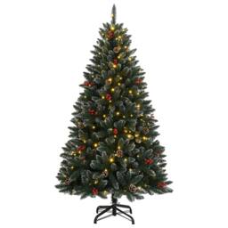 Berkfield Home Artificial Christmas Tree 300 LEDs 180 cm in Green - thumbnail 1