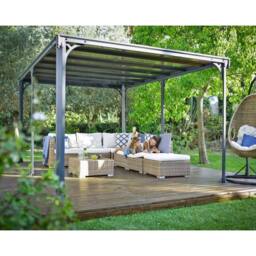 Palram Milano 4300 Garden Gazebo, Polycarbonate, L426 x W309 x H225 cm - Grey - thumbnail 5