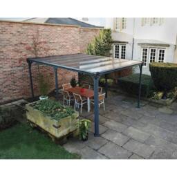 Palram Milano 4300 Garden Gazebo, Polycarbonate, L426 x W309 x H225 cm - Grey - thumbnail 3