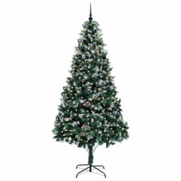 Berkfield Home Artificial Christmas Tree with 300 LEDs with Stand Green 240 cm - thumbnail 3
