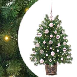 Berkfield Home Artificial Christmas Tree with 150 LEDs Green 75 cm PE & PVC - thumbnail 1